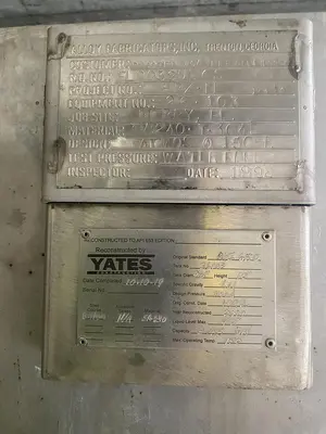 Used 1992 ALLOY FABRICATORS _UNKNOWN_ Stainless Steel Tanks Florida US | DH Griffin Used Equipment #1383799