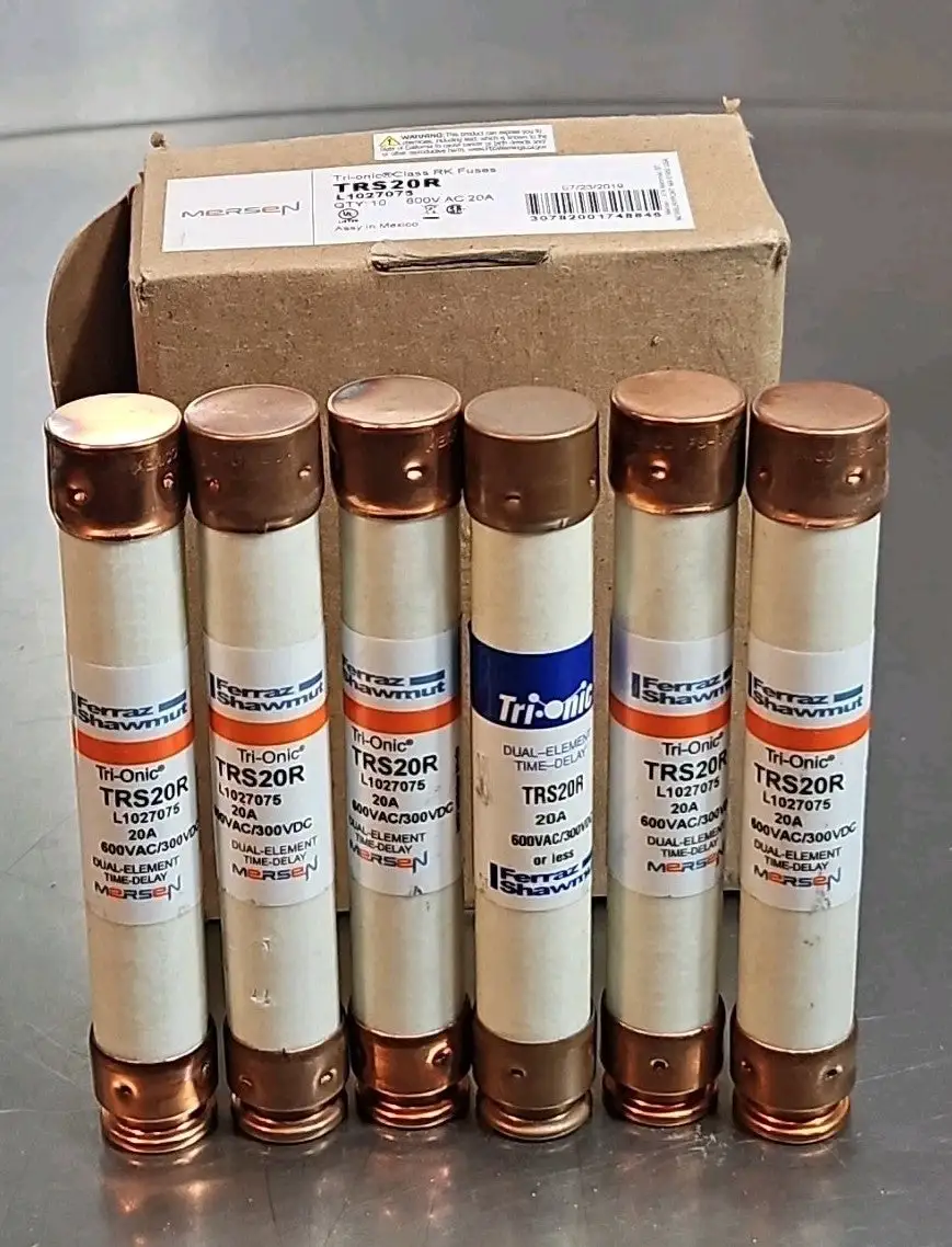 Ferraz Shawmut TRS20R Tri-Onic 20A Fuses, Lot of 6 Loc4C2