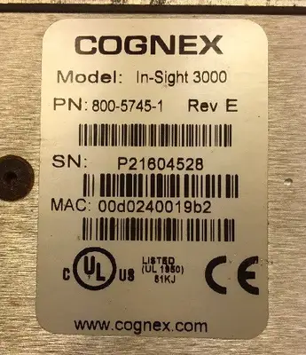 COGNEX IN SIGHT 3000 PROCESSOR REV E Part # 800-5745-1 3A