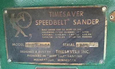 USED TIMESAVERS TB337, 37" TOP-HEAD ABRASIVE PLANER