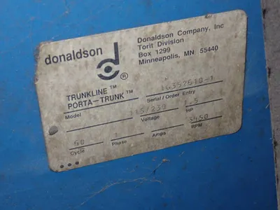 USED DONALDSON TORIT TRUNKLINE PORTA TRUNK