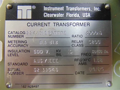 Set of 3 ITI/GE 10kV Current Transformers 8000:5 Ratio 224C5195P0002 New