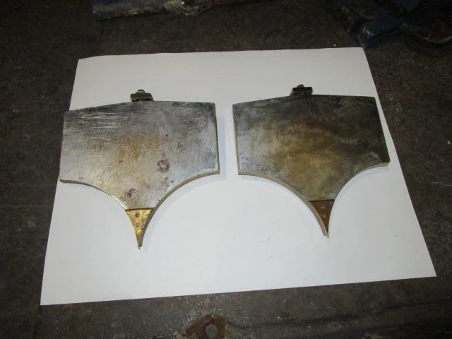 Bronze End Guides for a 12" diameter Three Roll Mill.