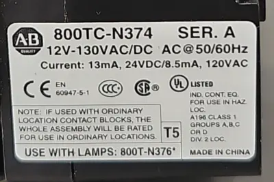 Allen Bradley 800T-QH2A Ser V blue with 800TC-N374/A loc4C18