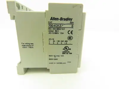 Allen Bradley 700-K31Z Relay 600V 10A 24VDC Coil Series B Lot of 12