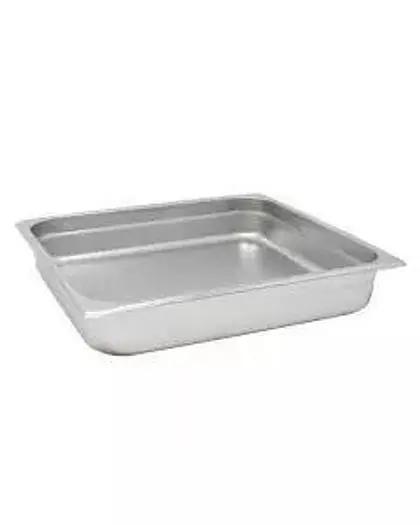 Stainless Steel Steam Table / Hotel Pan Two Third Size 2.5" Deep 13.875" X 12.75", Anti Jam, NSF
