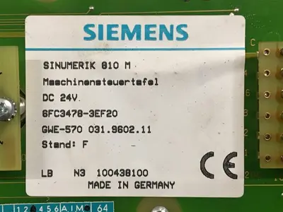 USED SIEMENS SIMUMERIK 810 M 6FC3478-3EF20