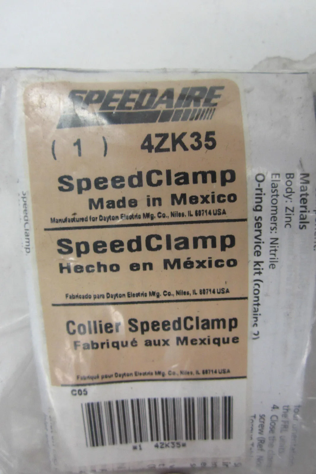 3 NEW DAYTON 4ZK35 SPEED CLAMP