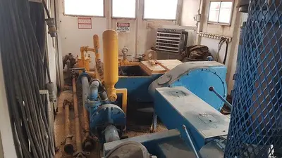 USED NATIONAL JWS-300L 4X5 TRIPLEX WELL SERVICING REVERSING MUD PUMP PACKAGE