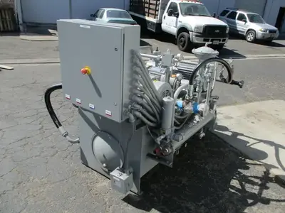 Continental Hydraulic #PVR50-42A15, hydraulic pumps, (2) 10 HP pumps, (1) 5 HP pump, controls, valves & heat exchanger