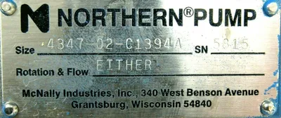 NEW NORTHERN PUMP 4347-02-C1394A PUMP 434702C1394A