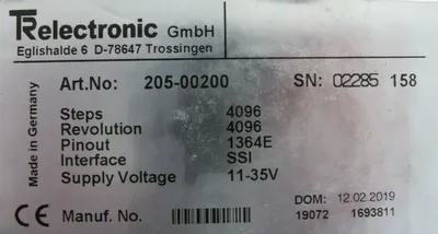 NEW TR ELECTRONIC 205-00200 ENCODER 20500200 D-78647