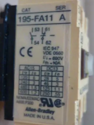 USED ALLEN BRADLEY 195-FA11 SER A
