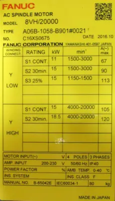 NEW FANUC A06B-1058-B901#0021 SERVO MOTOR A06B1058B9010021