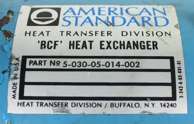 Used AMERICAN STANDARD 5-030-05-014-002 Heat Exchangers | Industrial Parts R Us Inc. #366048