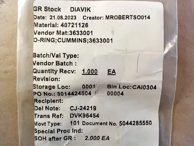 NEW CUMMINS 3633001
