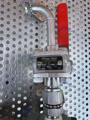 USED SMC AW40-N04-Z FILTER REGULATOR 7 - 125 PSI W/ FLOWSERVE BALL VALVE