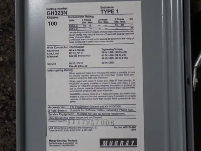 Used MURRAY ELECTRICAL PRODUCTS GH323N Disconnects Ohio US | HGR 24 #785460