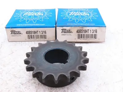 Martin 40BS18HT 1-3/16 #40 Roller Chain Sprocket 18-Tooth 1-3/16" Bore  Lot of 2