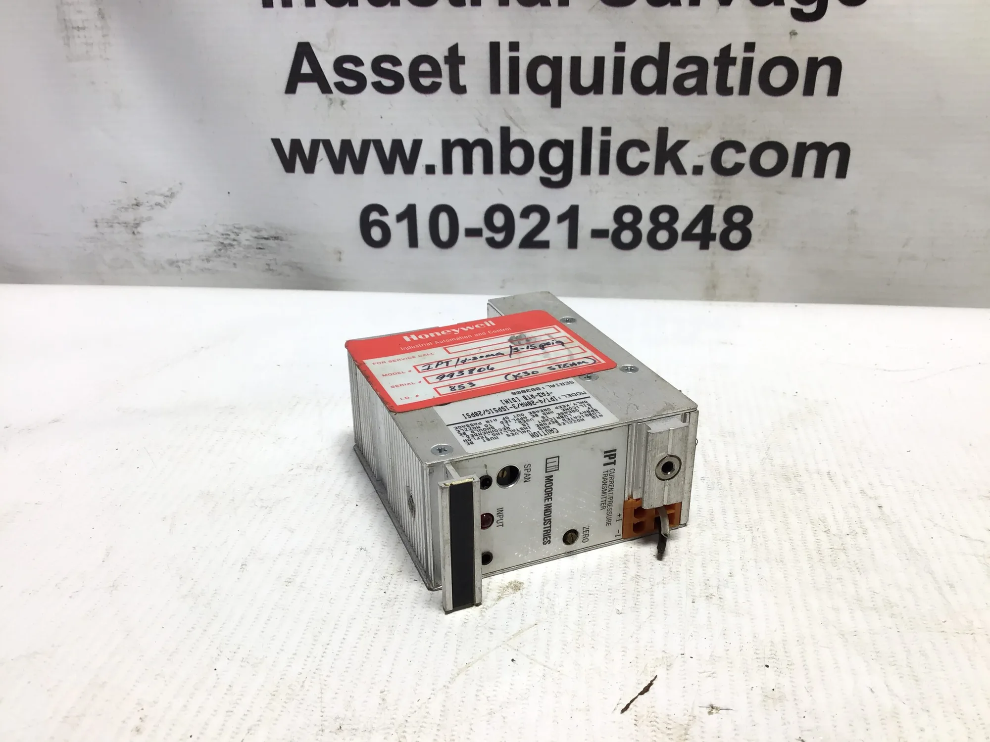 MOORE IPT CURRENT PRESSURE TRANSMITTER IPT/4-20MA/3-15PSI/20PSI