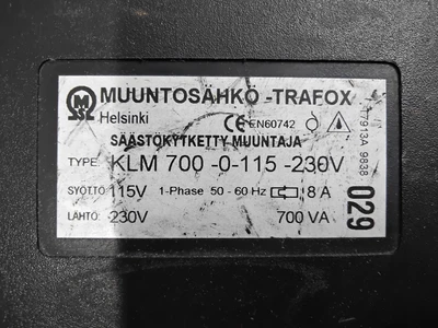 MUUNTOSAHKO KLM 700-0-115-230V POWER SUPPLY