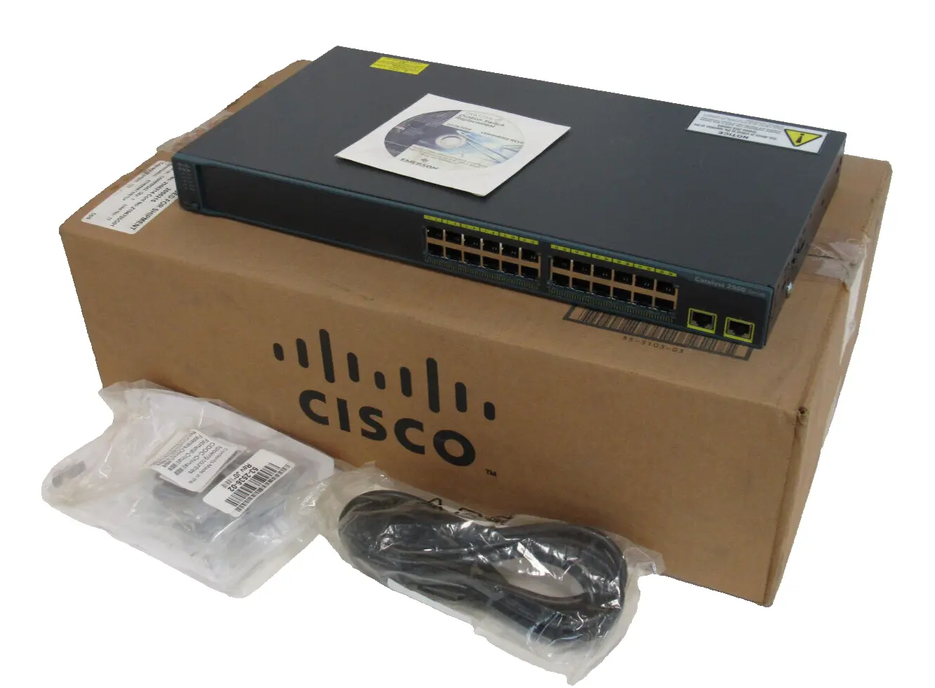 NEW CISCO WS-C2960-24TT-L ETHERNET SWITCH 0910-08-1086 COM3L00BRF WSC296024TTL
