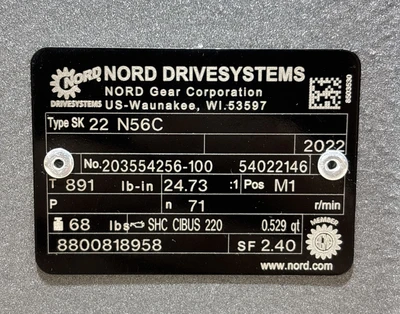 New | in-Stock NORD DRIVE SYSTEMS SK 22 N56C Gearboxes Indiana US | J&J Industrial Supply #1424200