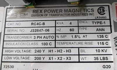 NEW REX POWER MAGNETICS RC4C-B