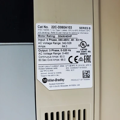 Used Allen-Bradley 22C-D060A103 Variable Speed Drives California US | American Industrial Supply Co. #1445104