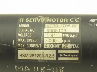 Atlas Copco QMR62-32RT QRT 62-200 Electric Nutrunner Servo Control 4230 1705 80