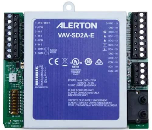 Alerton VAV-SD2A-E Field Equip Controller BACnet Single-Duct Variable Air Volume [New]