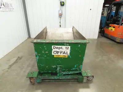 Roura Self Dumping Hopper 3/4 Yard Forklift Steel Dumpster 63x38x39"