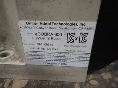 Used OMRON ADEPT ECOBRA 600 Robots Ohio US | HGR 24 #729737
