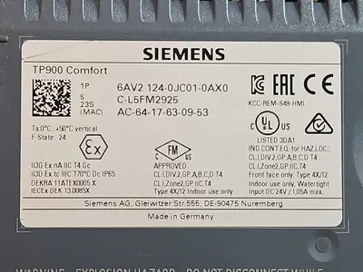 USED Siemens 6AV2124-0JC01-0AX0