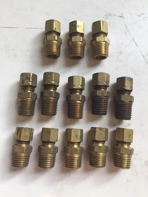 *New* 1/4" X 1/4" Compression Align Male Connector  (Lot Of 13) *Warranty*