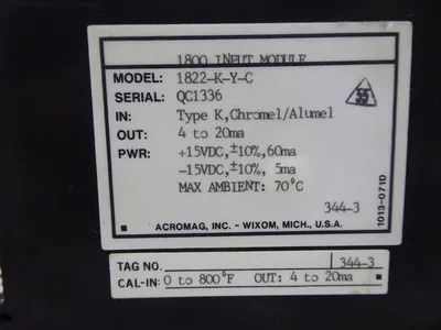 Acromag 1822-K-Y-C Input Module Series 1800 Used