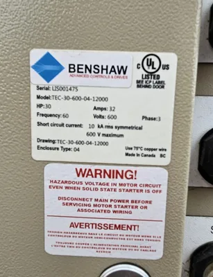 Used BENSHAW TEC-30-600-04-12000 Starters Saskatchewan CA | Certified Sales and Rentals #1636953