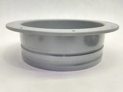 USED RENCO 8" PVC ROUND PORT W/ PLATE, GASKET & HARDWARE