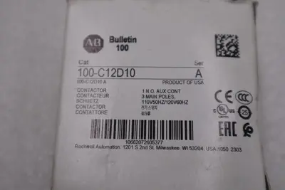 NEW OPEN BOX Allen Bradley 100-C12D10 110/120V AC 12A Contactor AB STK H281A 662072605370