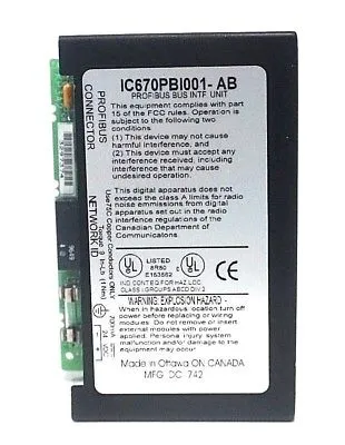 USED GE FANUC IC670PBI001-AB PROFIBUS INTERFACE UNIT IC670PBI001AB