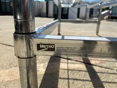 Used Metro Used 48" x 24" Metro HDP55C Heavy Duty Dunnage Rack with Wire Mat 3000lb Capacity - SS271 Racks/Shelving Illinois US | Falcon Restaurant Supply #1375865