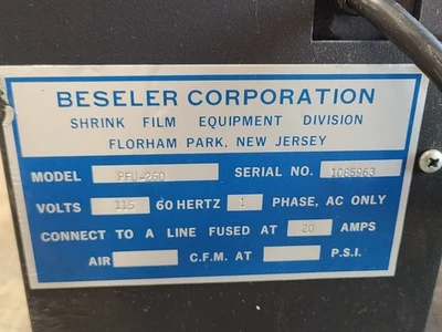Beseler PFU-260 Shrink Film Foil Feeder Roller