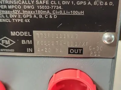 Moore 773F0111NA7 I/P Transducer Tmp. code T4A (BIN-1.5.5)