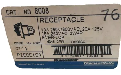 NEW THOMAS & BETTS RUSSELLSTOLL 8008 RECEPTACLE