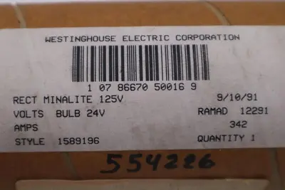 NEW WESTINGHOUSE 1589196 MINALITE INDICATING LAMP W/O BULB & LENS STOCK G680A