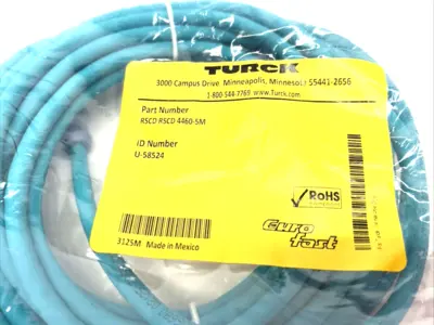 New | in-Stock Turck Eurofast Double Ended Ethernet Connection Cable U-58524 Cable & Wire Michigan US | Maverick Industrial Sales #1392992