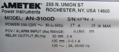 NEW AMETEK AN-3100D ANNUNCIATOR W/PRINTER AN-3100D-N4-1H-3W-TNTB-4-8-W-A DP8340