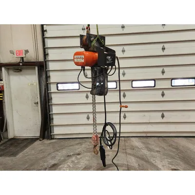 Used 2 Ton CM Series 635 Lodestar Electric Chain Hoist with Motor Driven Trolley