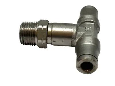 Used Norgren Push-In Swivel Male Branch Tee 1/4" Tube x 1/8" MNPT LOT OF 4 Valves/Fittings Michigan US | Maverick Industrial Sales #1398204