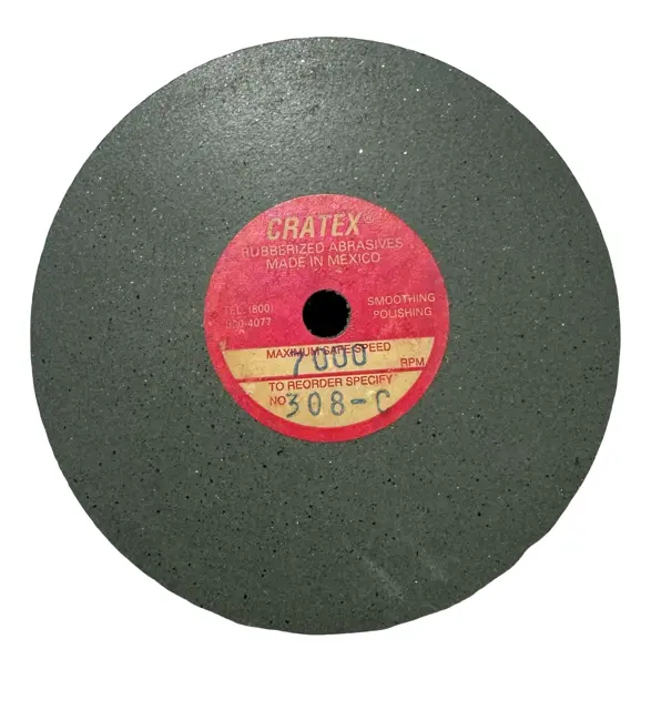 Cratex 3" x 1/2" x 1/4" Rubberized Abrasive Straight Wheel, Coarse